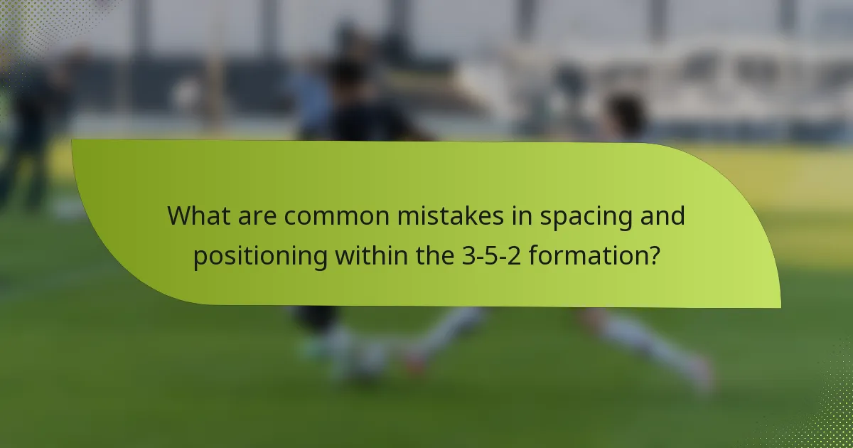 What are common mistakes in spacing and positioning within the 3-5-2 formation?